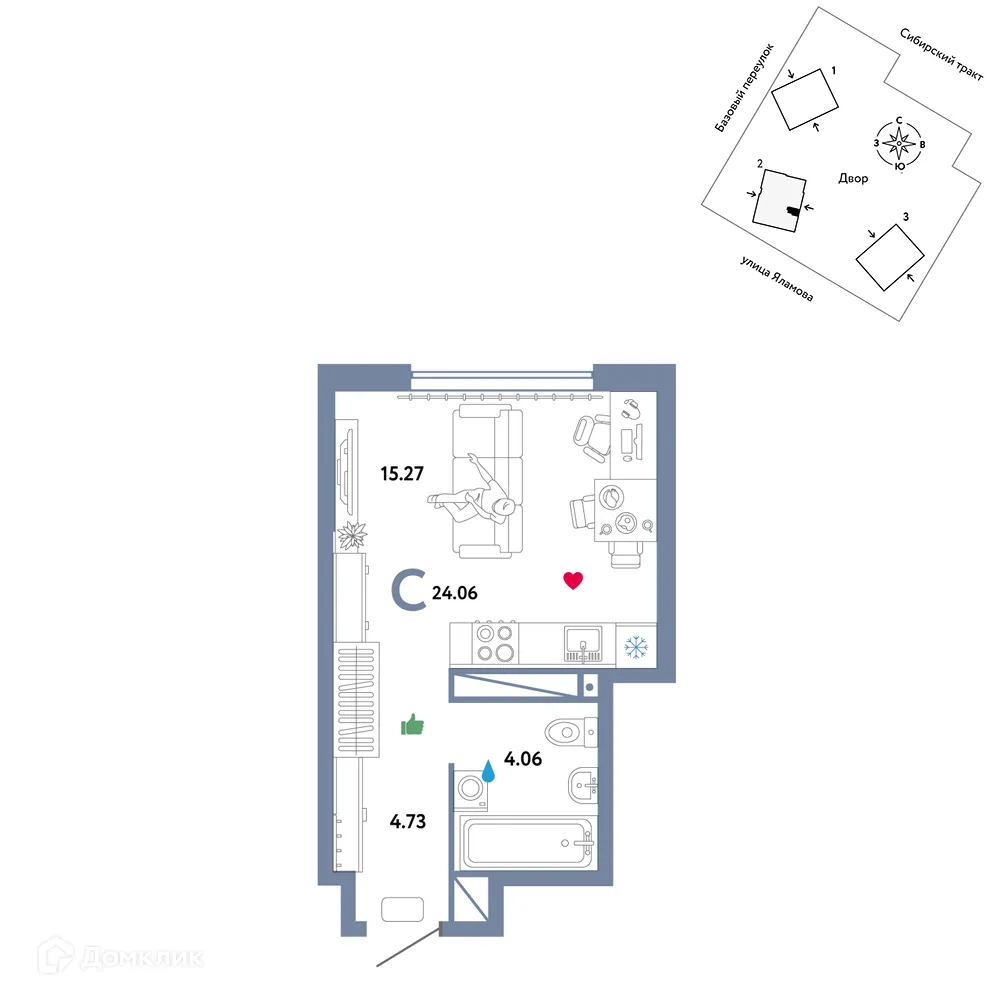 Фото квартиры в ЖК Сибирский сад