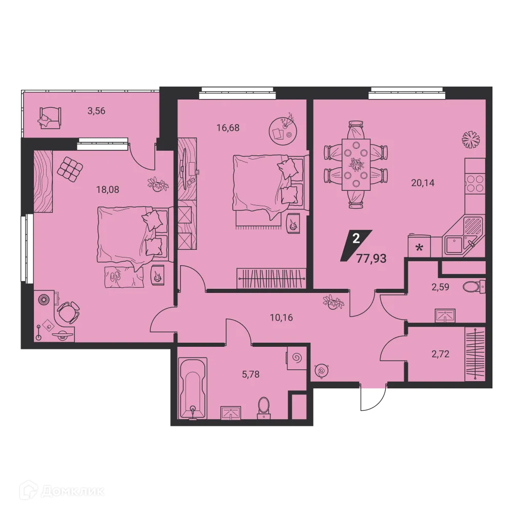 Фото квартиры в ЖК Дом на Ясной