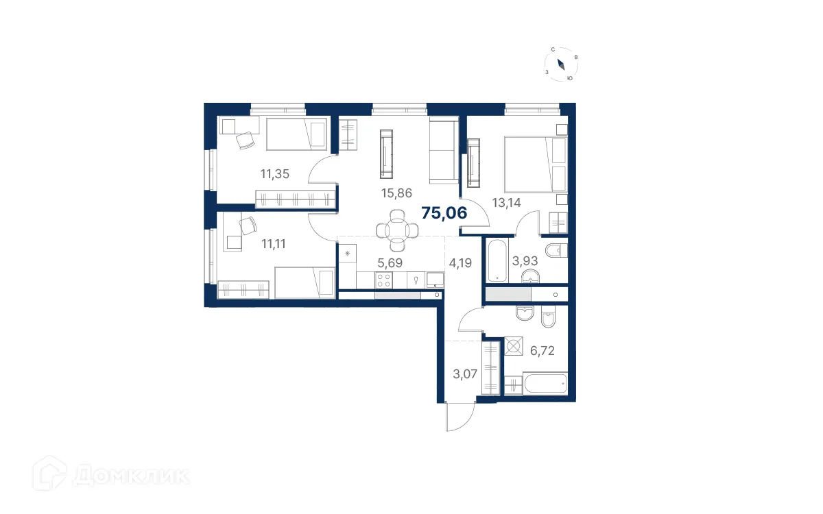 Фото квартиры в ЖК Атлас Юник