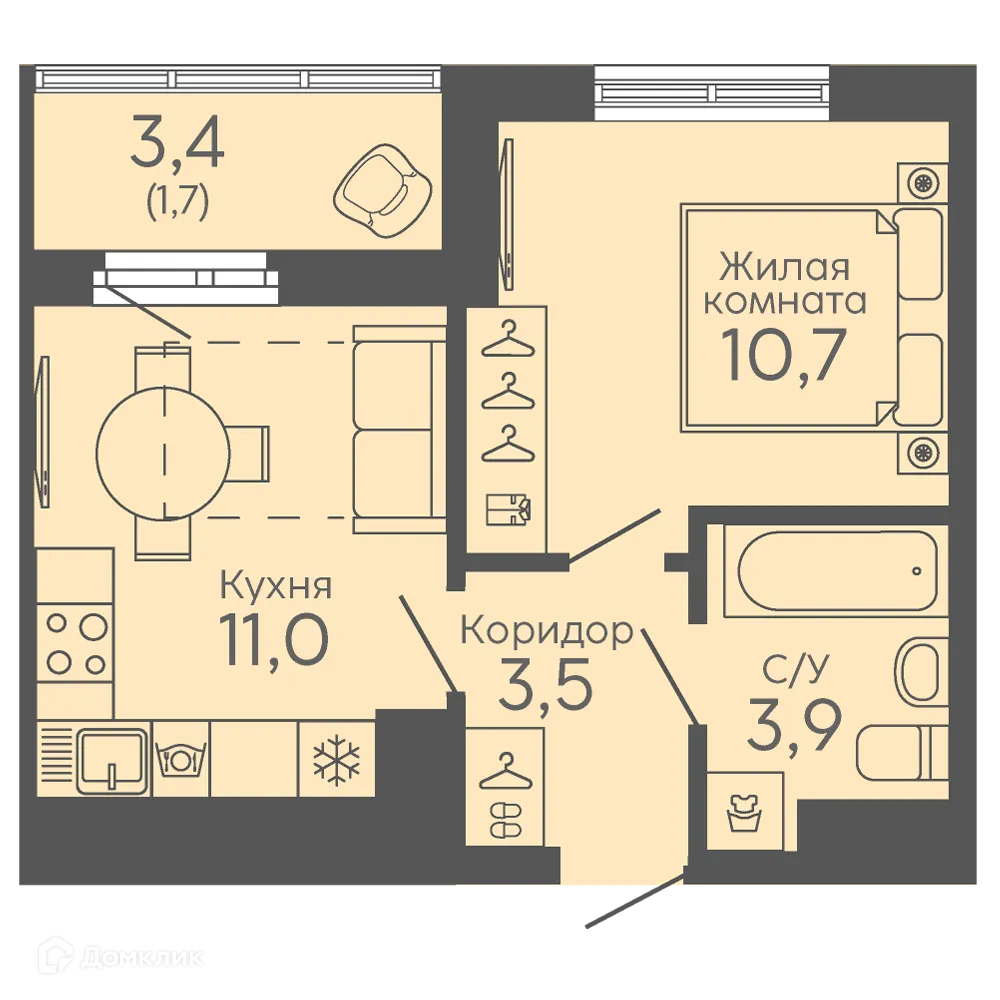 Фото квартиры в ЖК Новокольцовский