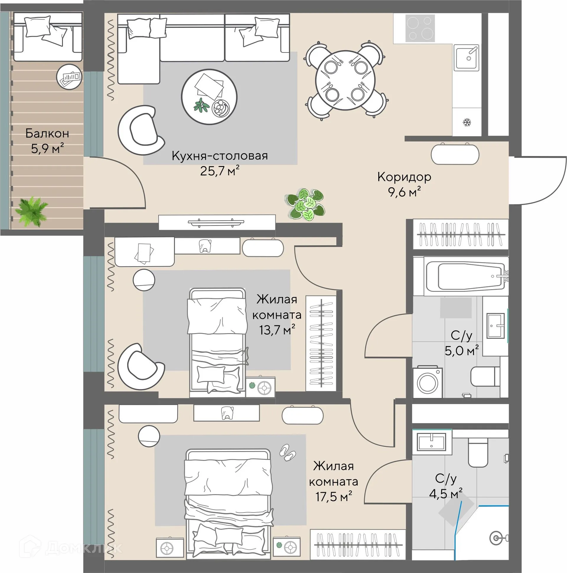 Фото квартиры в ЖК Нагорный