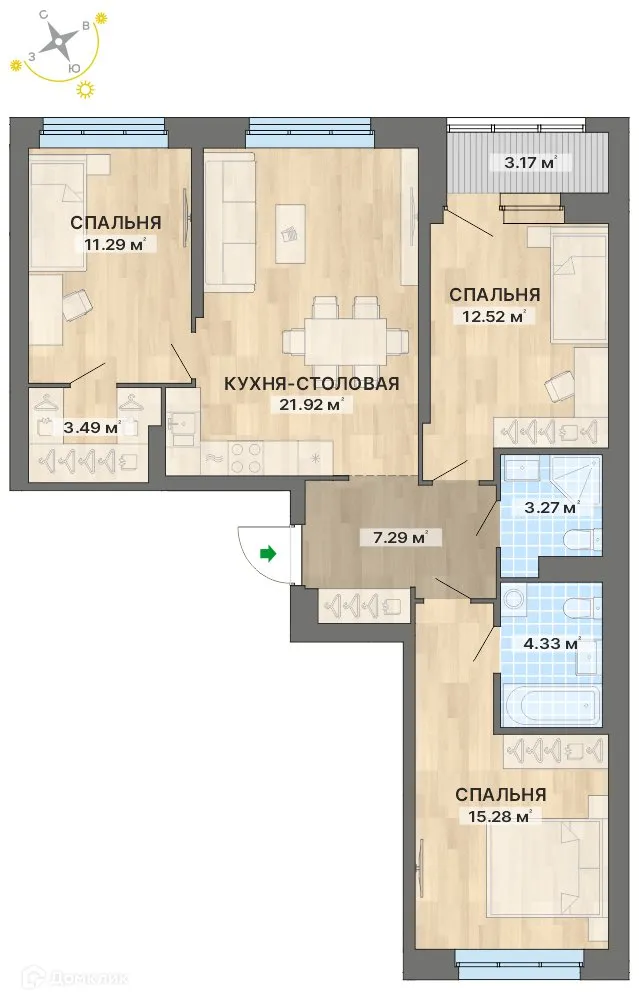 Фото квартиры в ЖК Жилые кварталы Северный Химмаш