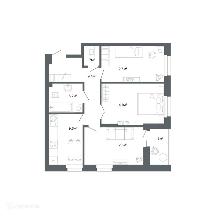 Фото квартиры в ЖК "Комсомольская, 67"