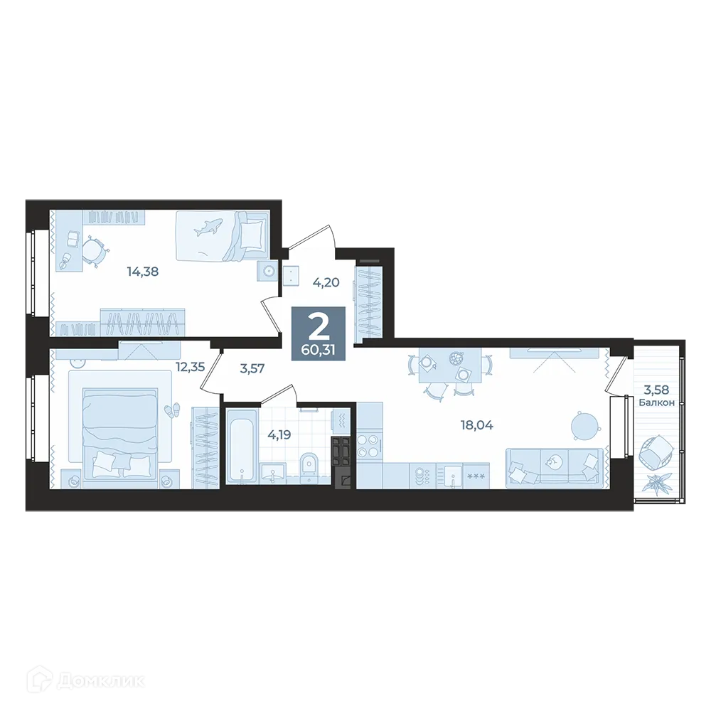 Фото квартиры в ЖК СКМ Ривер