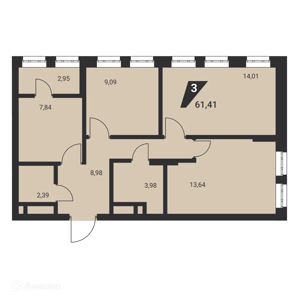 Фото квартиры в ЖК Жилые высотки H2O