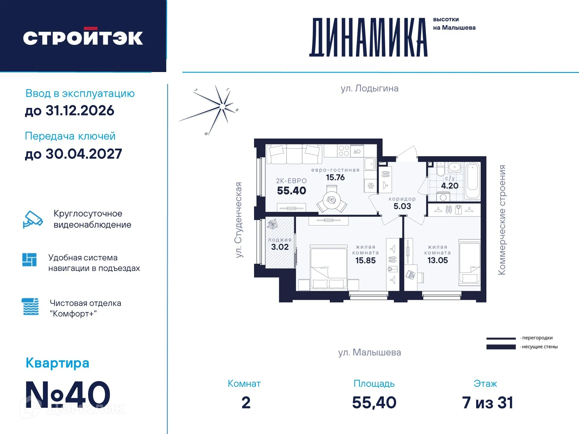 Фото квартиры в ЖК Динамика