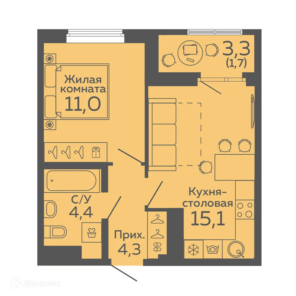 Фото квартиры в ЖК Новокольцовский