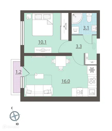 Фото квартиры в ЖК Зеленый остров