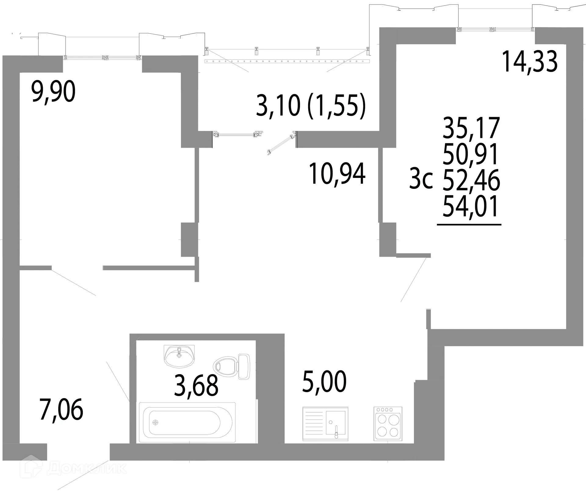 Фото квартиры в ЖК "Притяжение"
