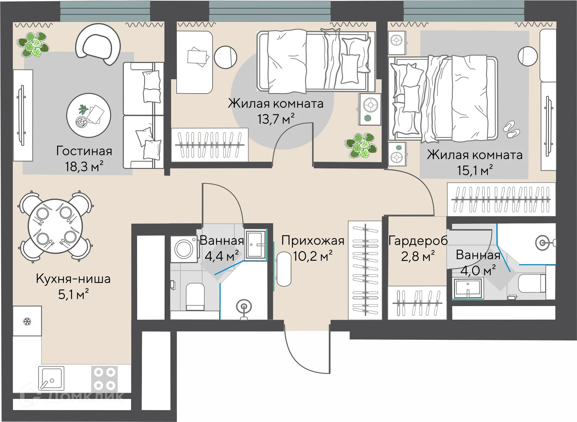 Фото квартиры в ЖК Никольский