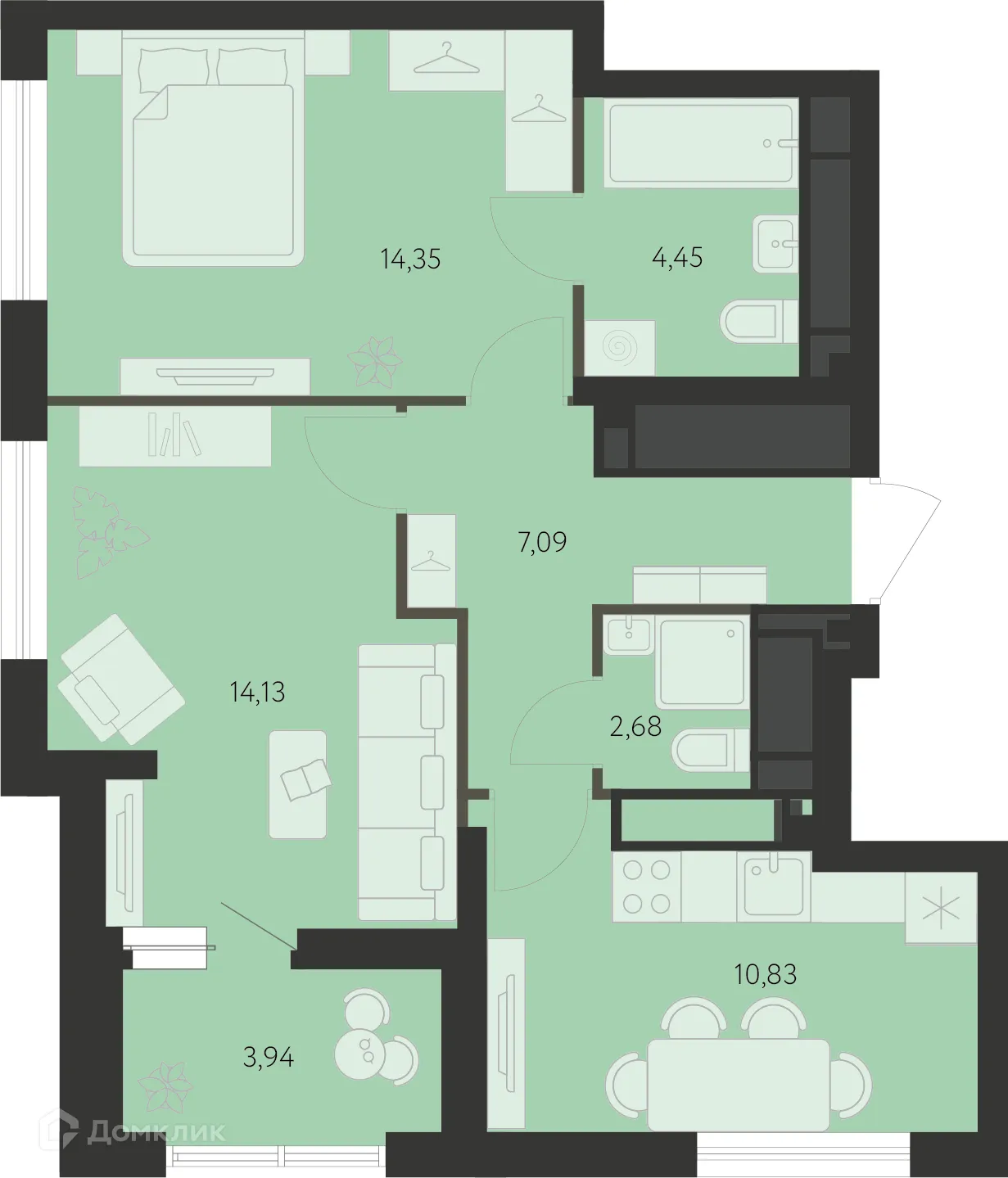 Фото квартиры в ЖК Первый Академ