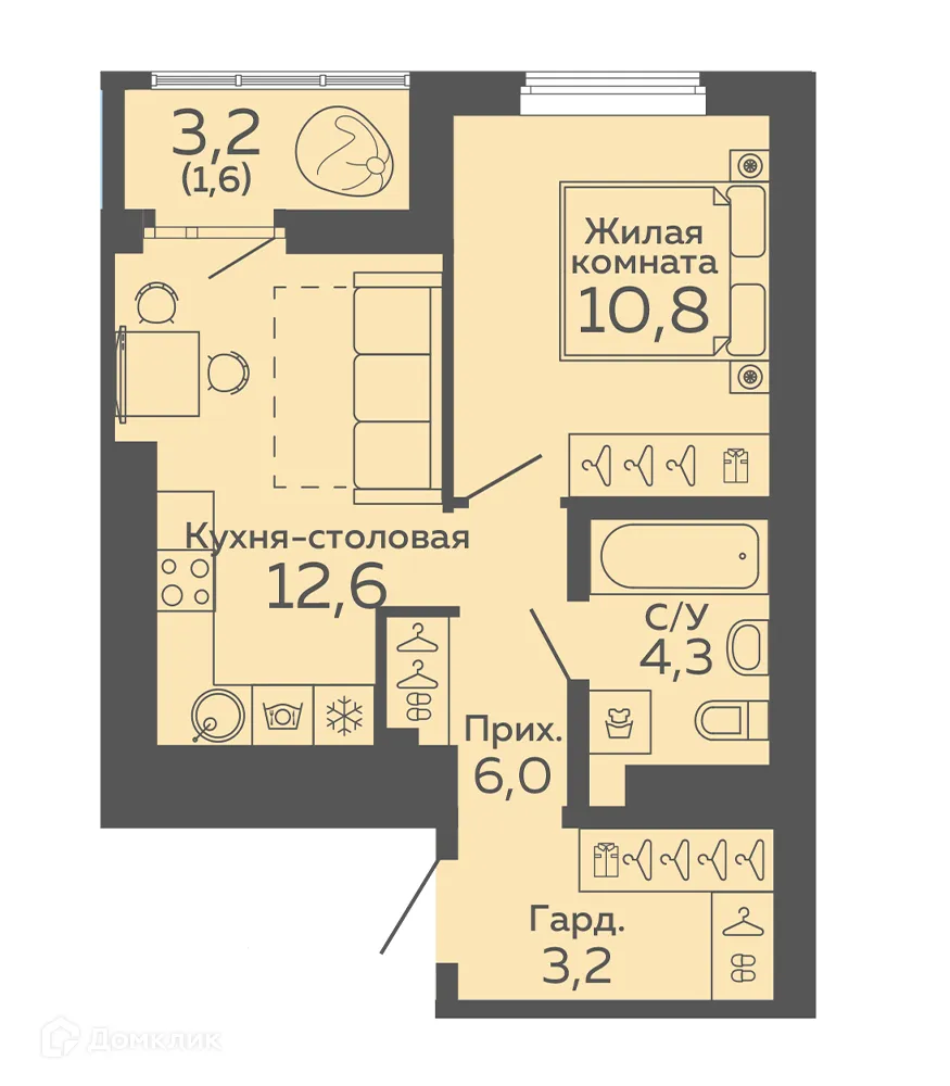 Фото квартиры в ЖК Новокольцовский
