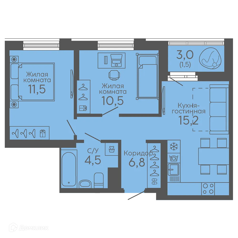 Фото квартиры в ЖК Новокольцовский