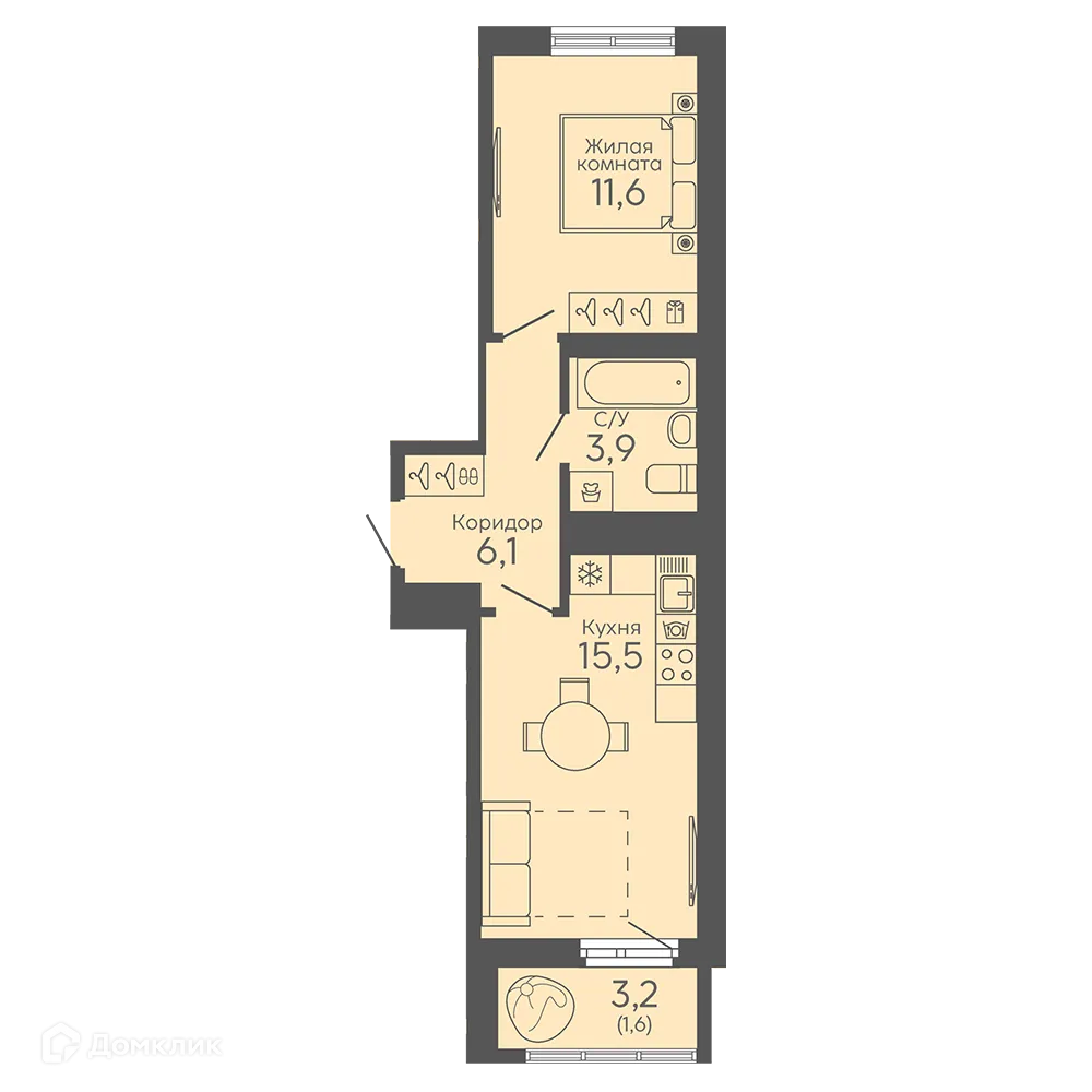 Фото квартиры в ЖК Новокольцовский