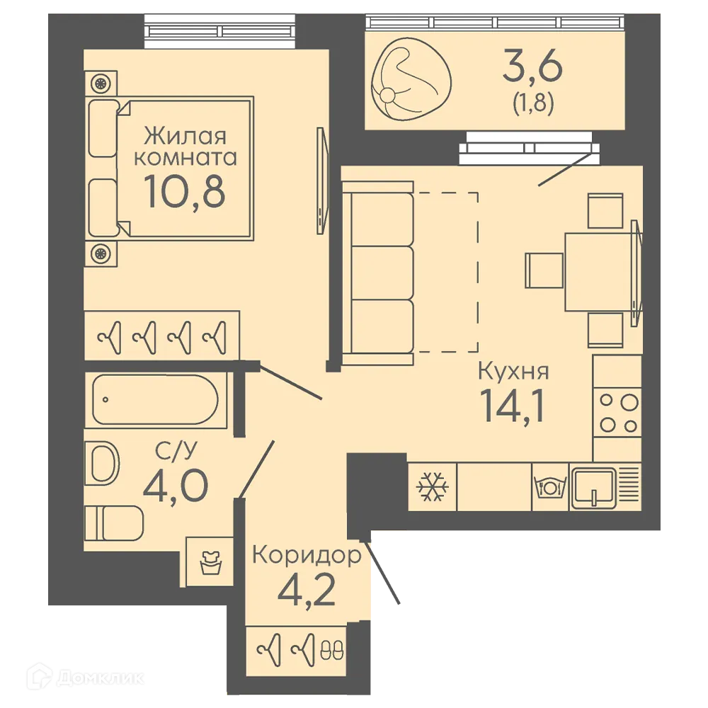 Фото квартиры в ЖК Новокольцовский