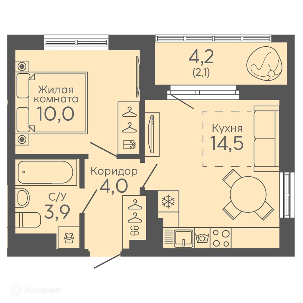 Фото квартиры в ЖК Новокольцовский