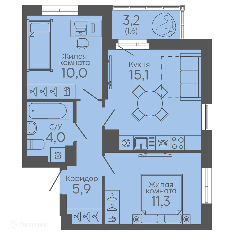Фото квартиры в ЖК Новокольцовский