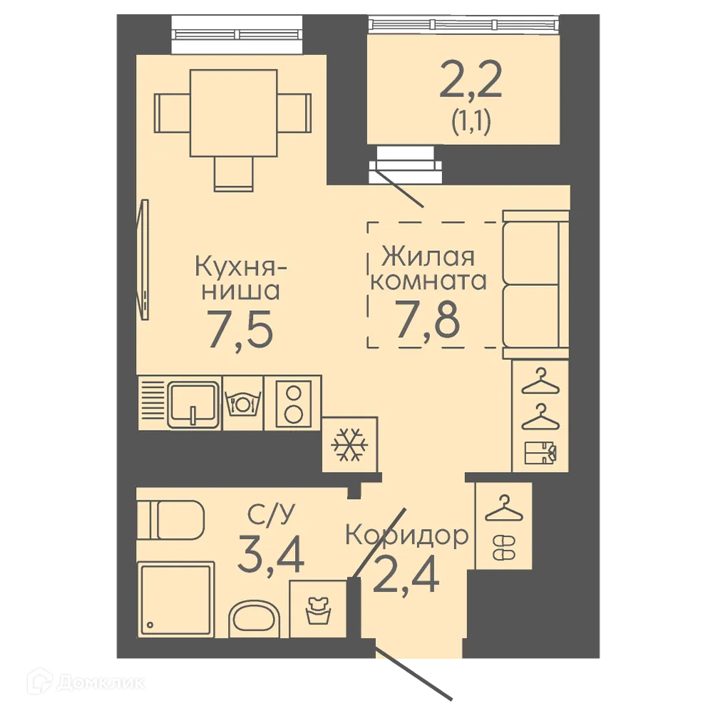 Фото квартиры в ЖК Новокольцовский