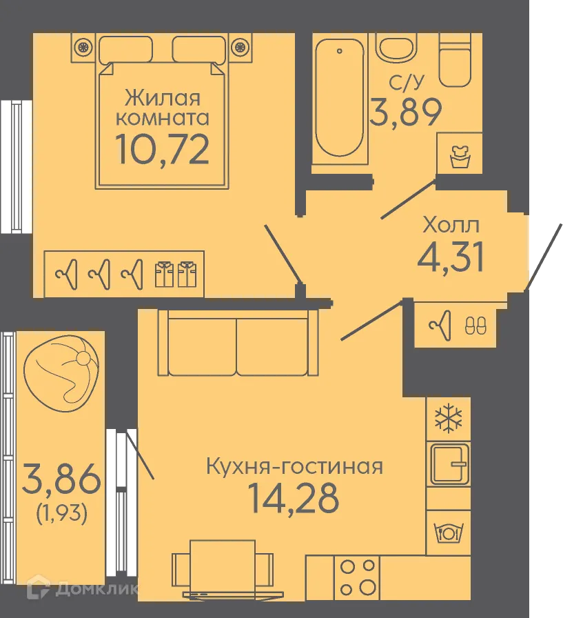 Фото квартиры в ЖК Новокольцовский