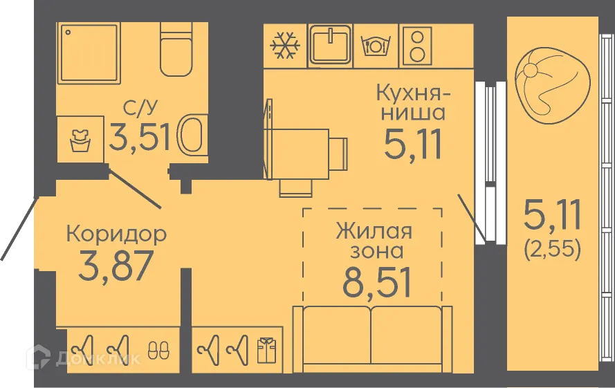 Фото квартиры в ЖК Новокольцовский