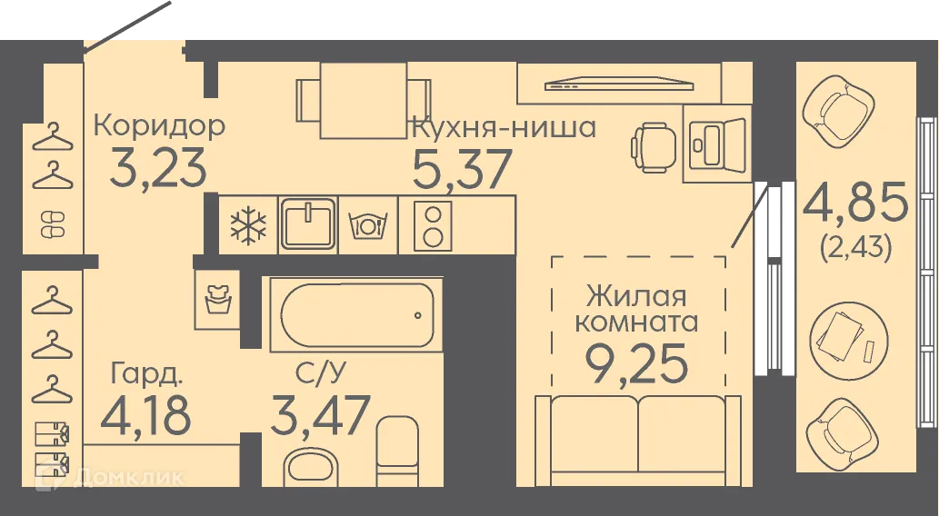 Фото квартиры в ЖК Новокольцовский