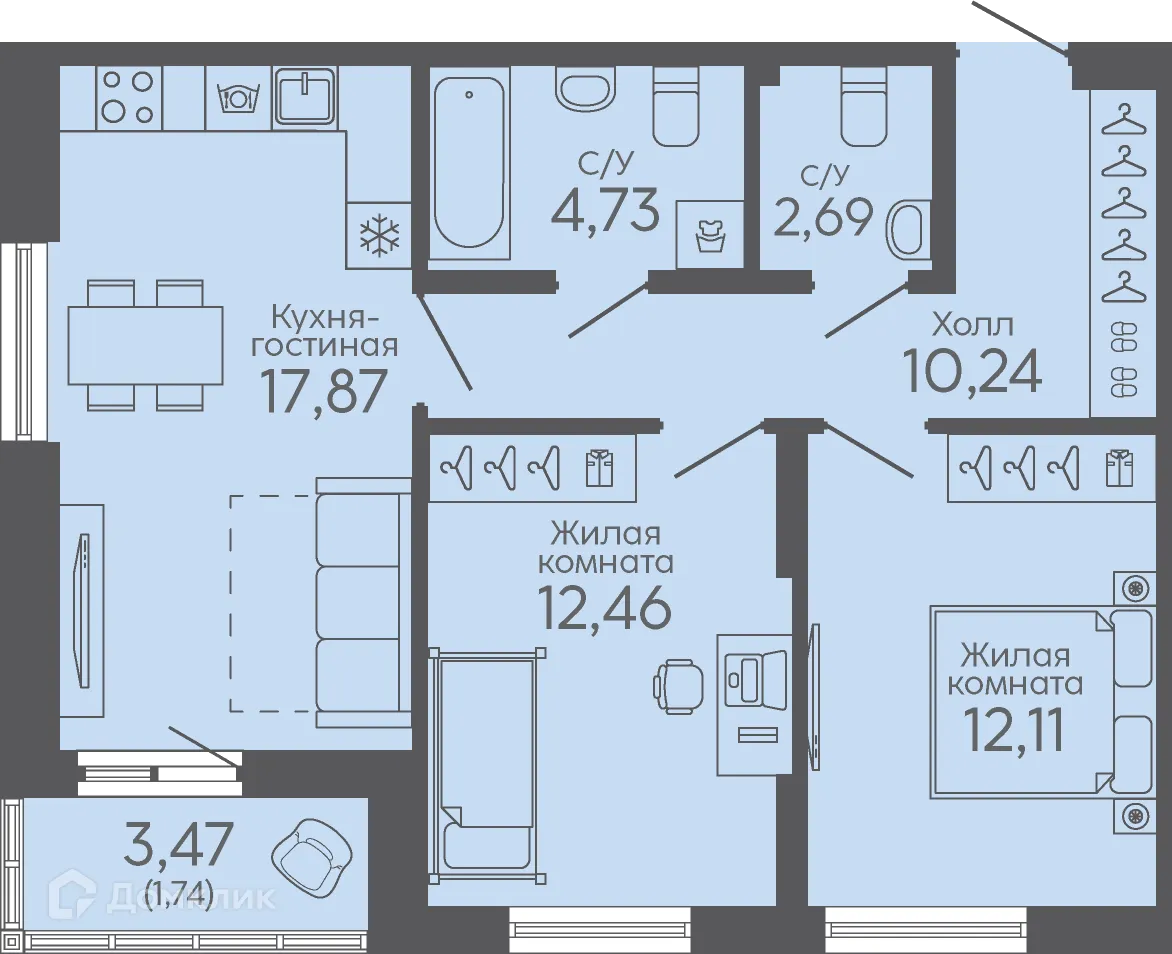 Фото квартиры в ЖК Новокольцовский