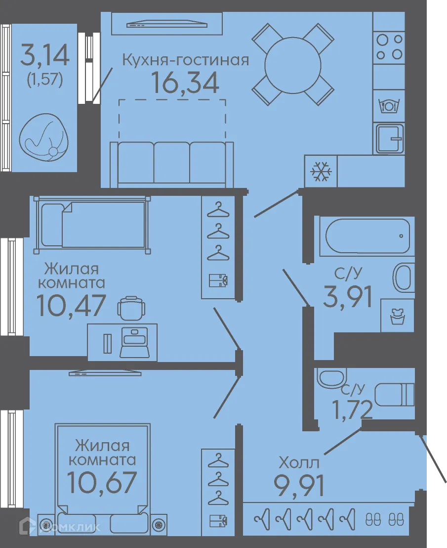 Фото квартиры в ЖК Новокольцовский