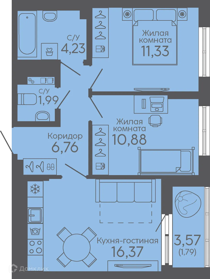 Фото квартиры в ЖК Новокольцовский