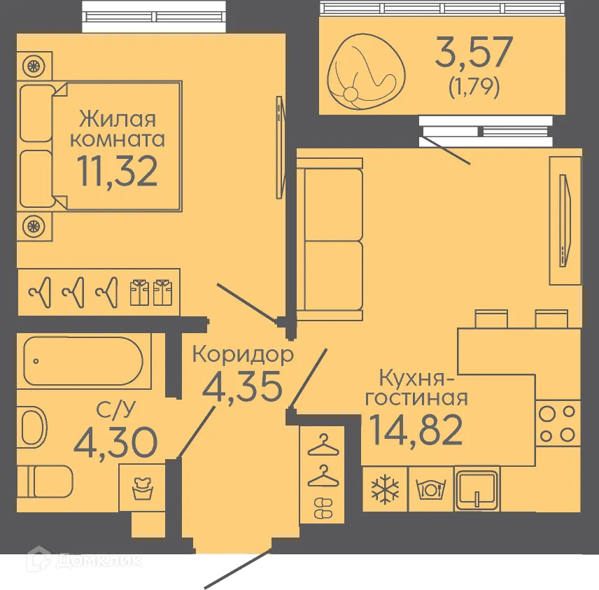 Фото квартиры в ЖК Новокольцовский