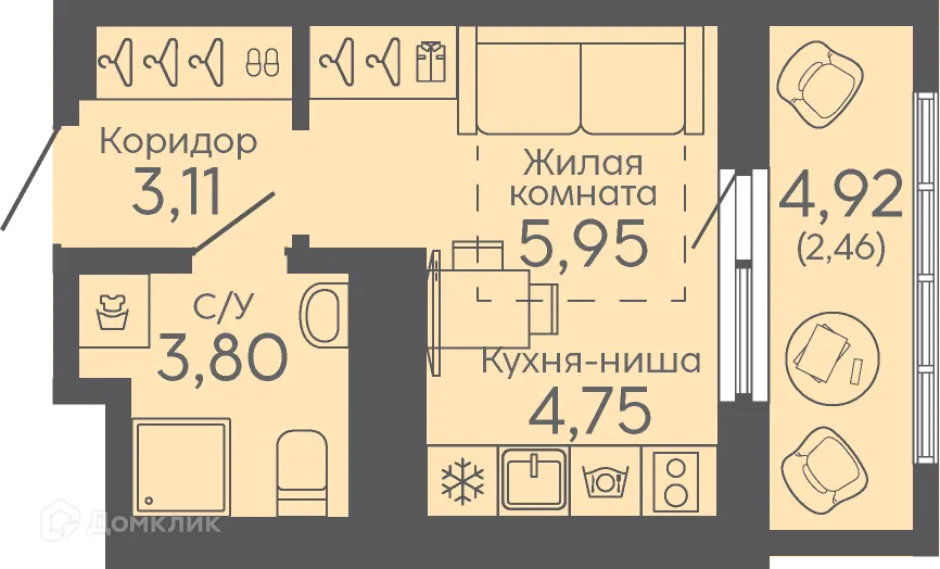 Фото квартиры в ЖК Новокольцовский