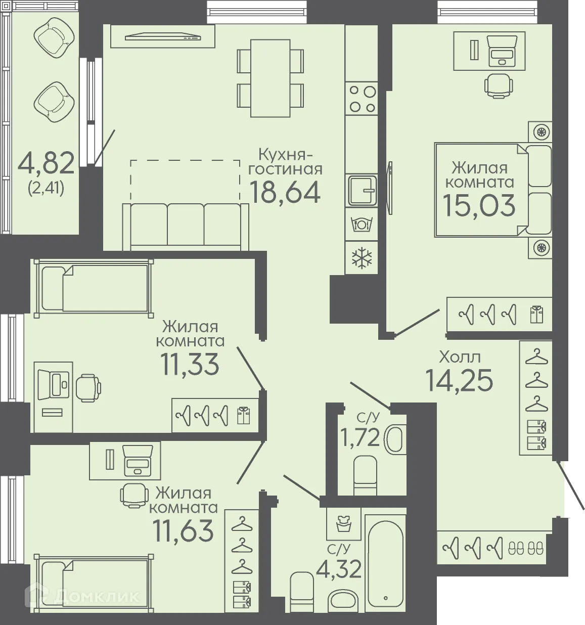 Фото квартиры в ЖК Новокольцовский