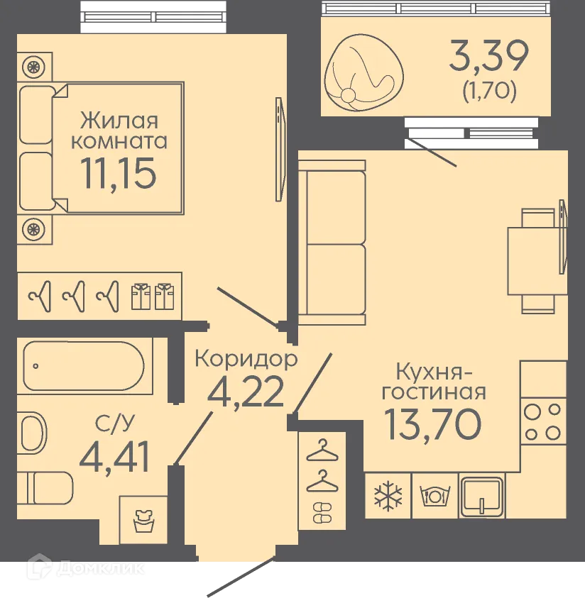 Фото квартиры в ЖК Новокольцовский