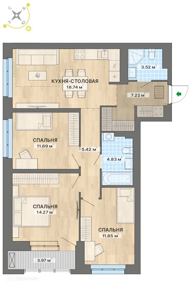 Фото квартиры в ЖК Речной квартал