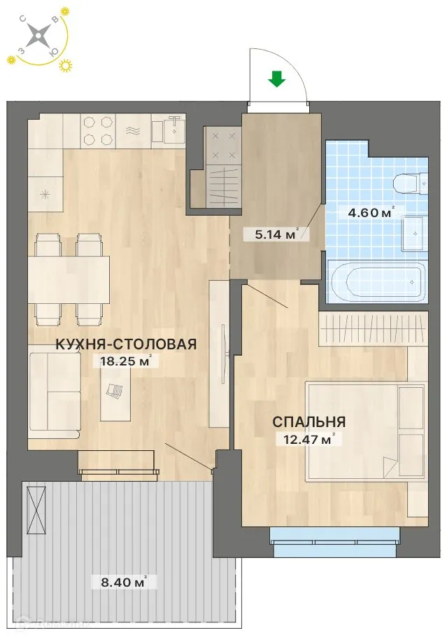 Фото квартиры в ЖК Речной квартал