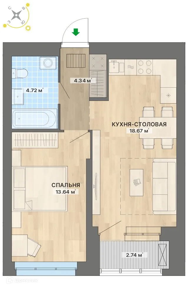 Фото квартиры в ЖК Речной квартал