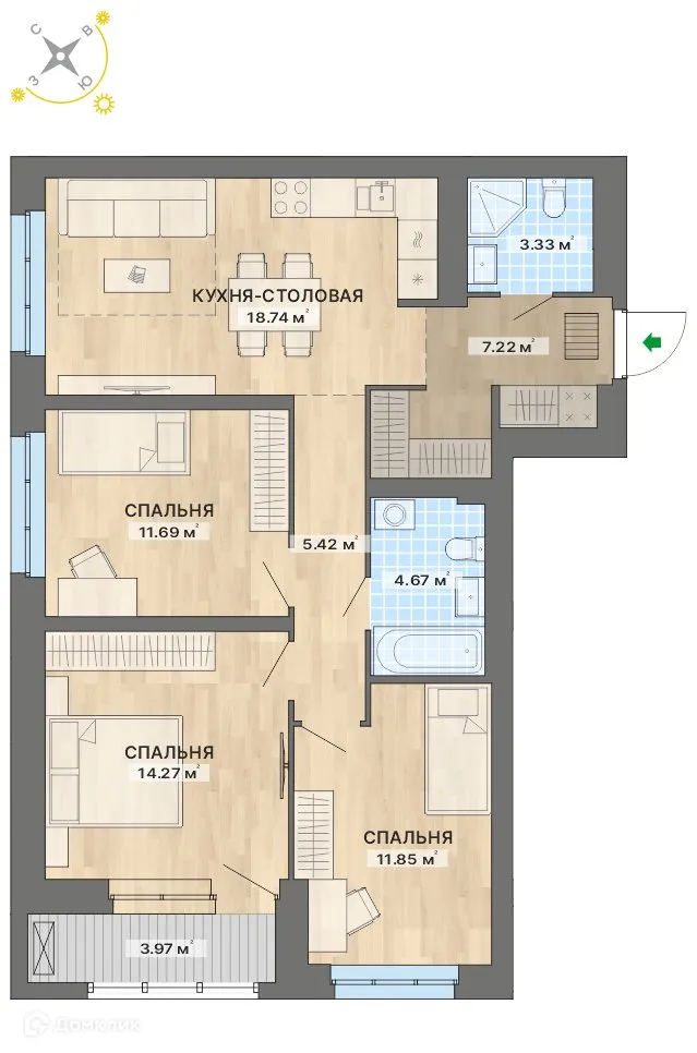 Фото квартиры в ЖК Речной квартал