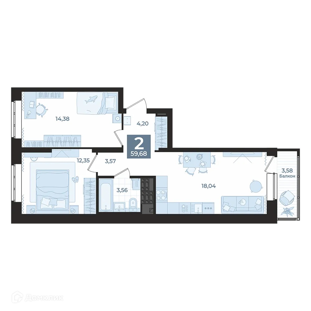 Фото квартиры в ЖК СКМ Ривер