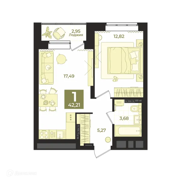 1 комн. квартиры в Екатеринбурге новостройки