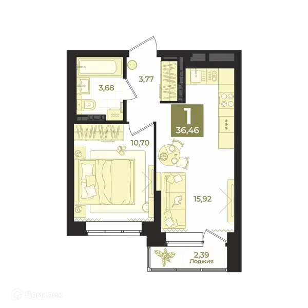 1 комн. квартиры в Екатеринбурге новостройки