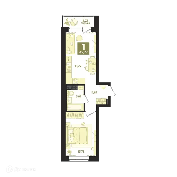 1 комн. квартиры в Екатеринбурге новостройки