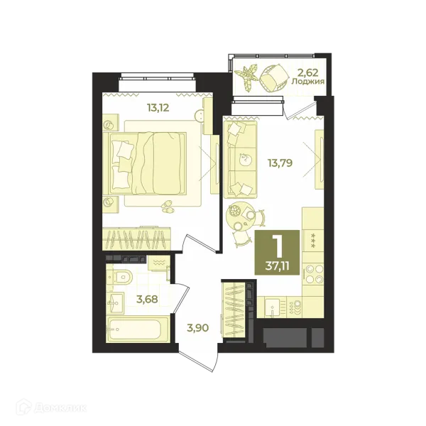 1 комн. квартиры в Екатеринбурге новостройки