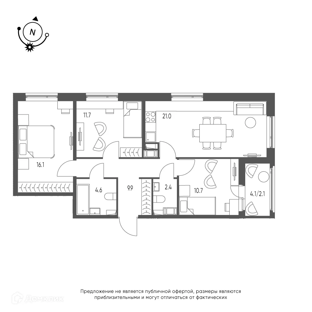 Фото квартиры в ЖК Зеленая река