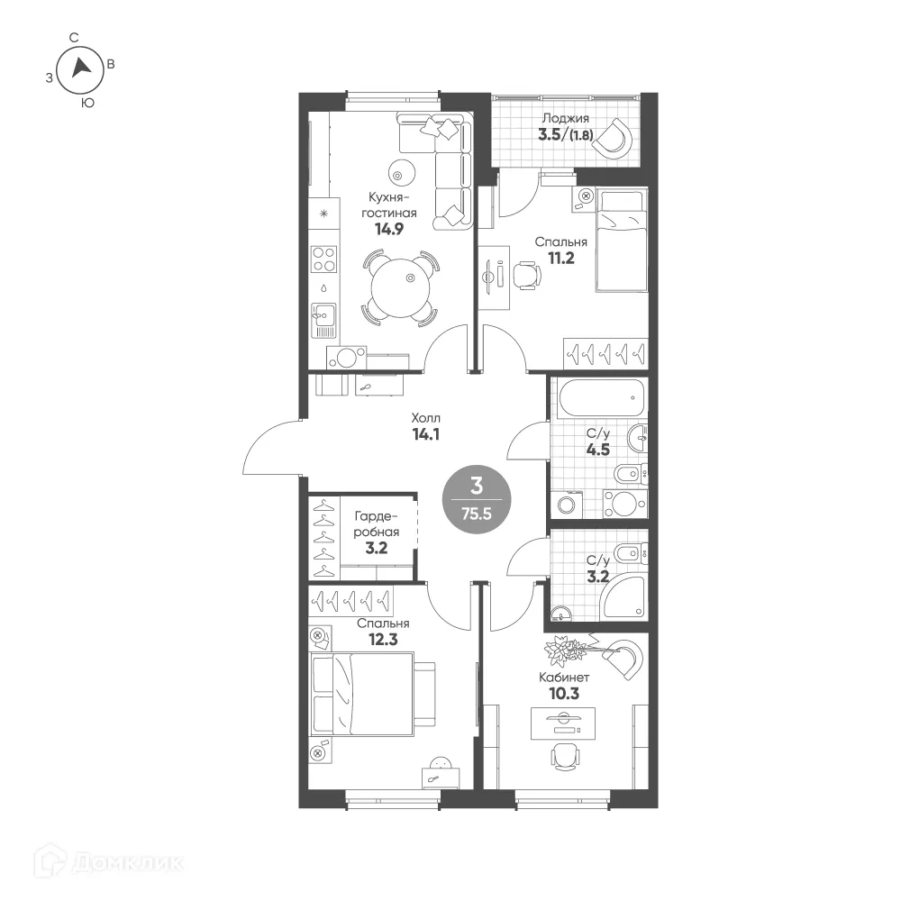 Фото квартиры в ЖК Зеленая река