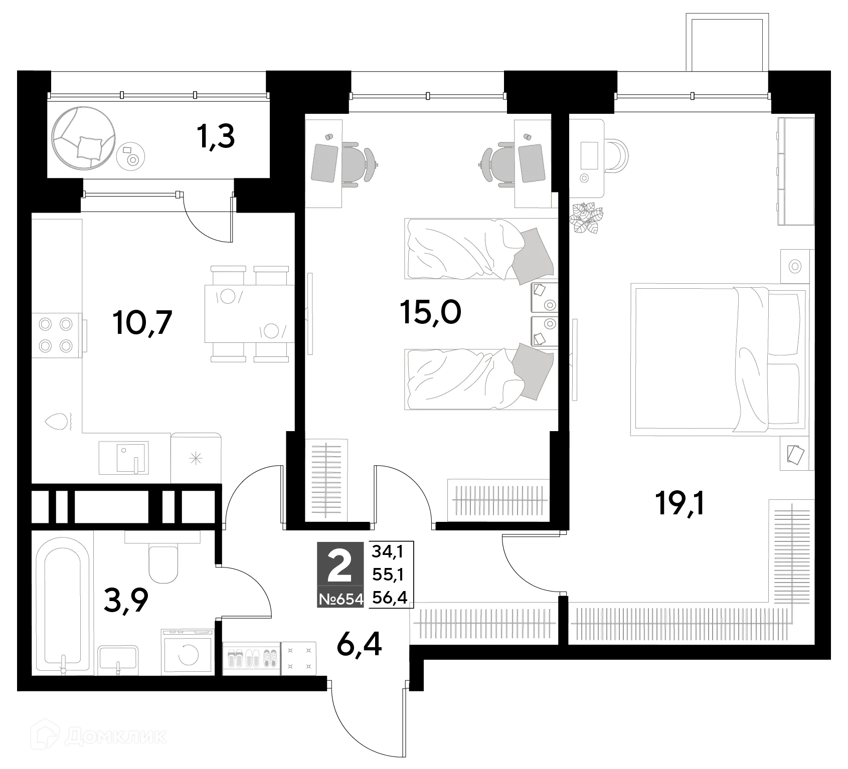 Фото квартиры в ЖК Снегири