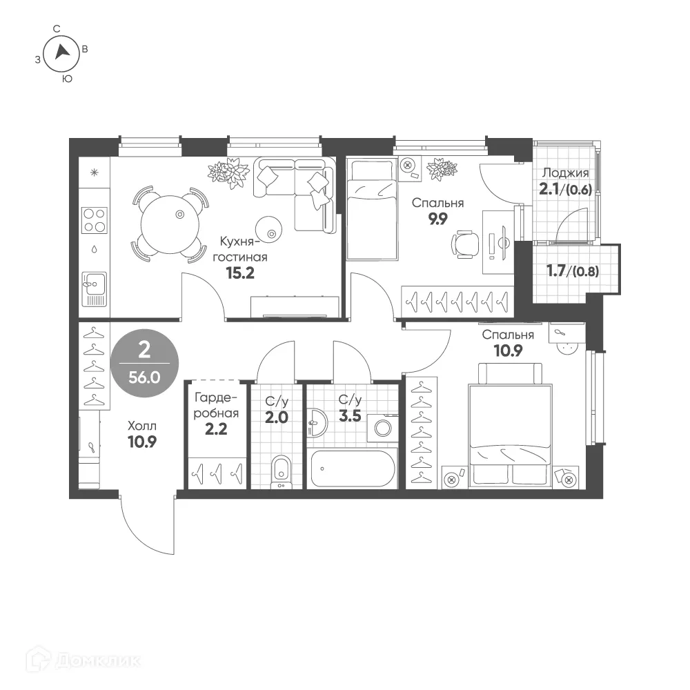 Фото квартиры в ЖК Зеленая река