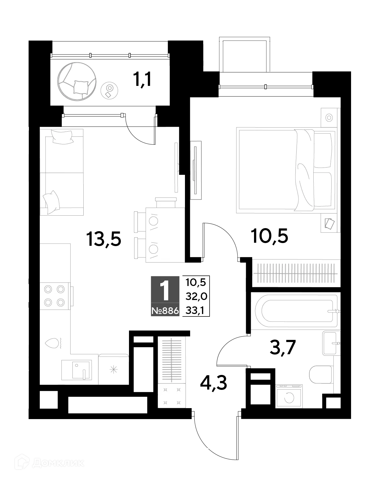 Фото квартиры в ЖК Снегири