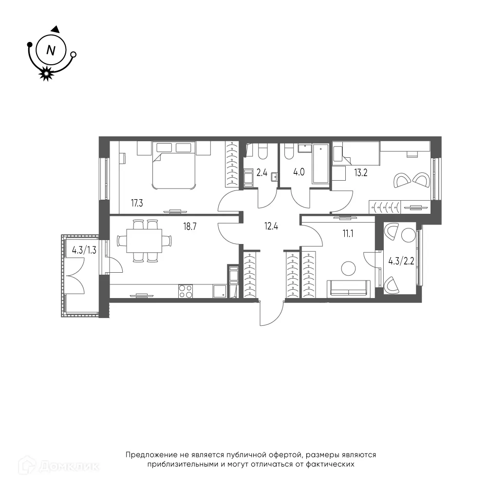 Фото квартиры в ЖК Зеленая река