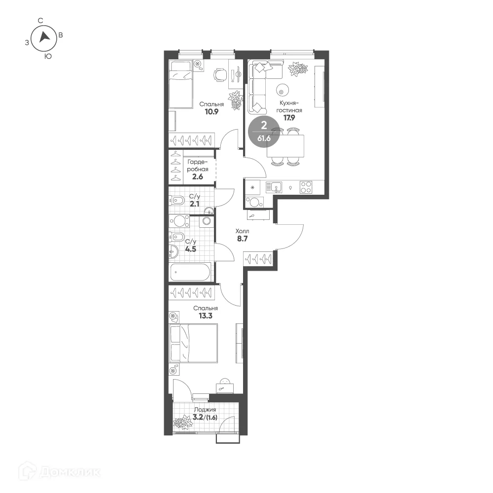 Фото квартиры в ЖК Зеленая река