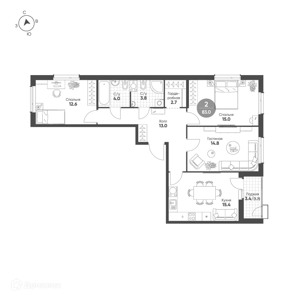 Фото квартиры в ЖК Зеленая река