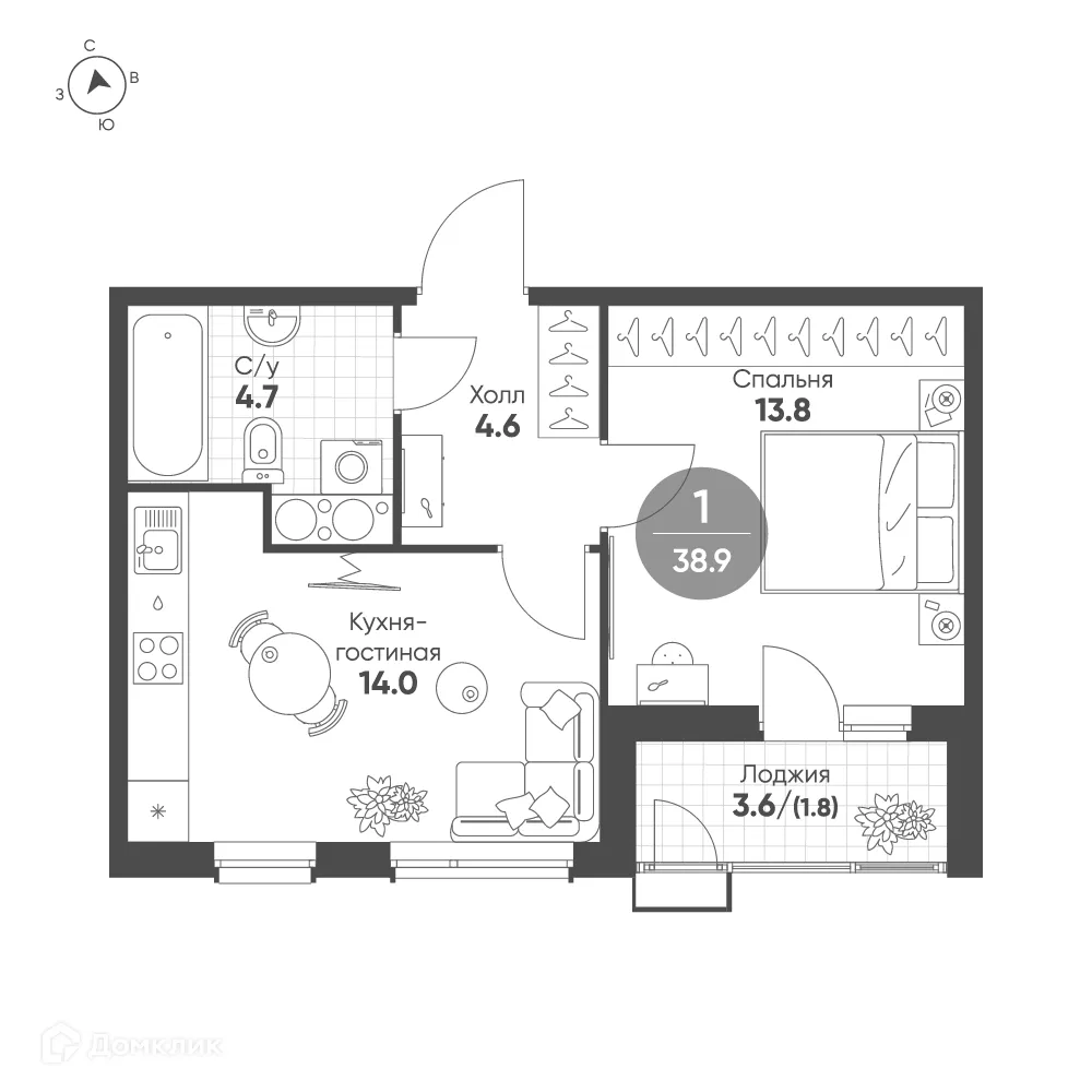 Фото квартиры в ЖК Зеленая река